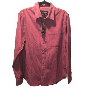 New with Tags Edgar + Ash Men's Houndstooth Flannel Shirt in Red & Black size M